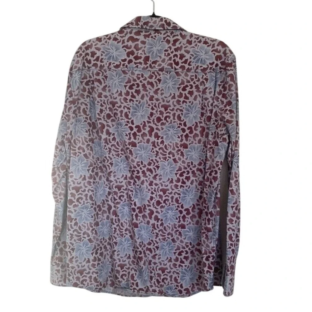 Tommy Bahama‎ Shirt Blue Island Modern Fit Men's XL Long Sleeve